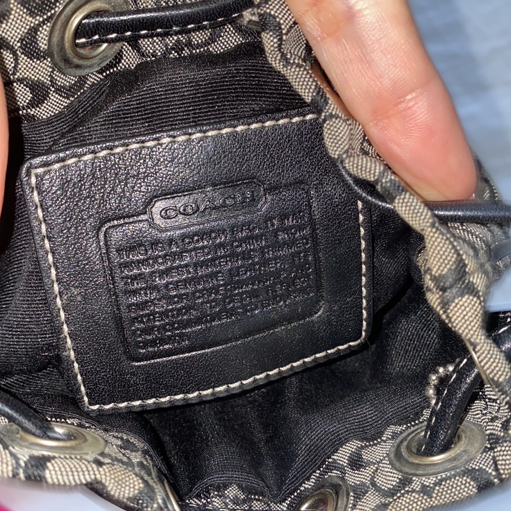 Coach Y2K size Small black and grey bag with strap vintage compact monogram - Picture 3 of 7